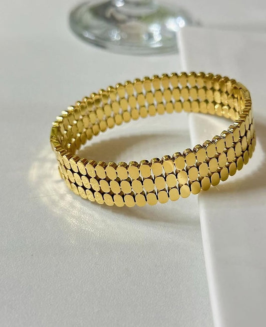 18k Gold Plated Geometric Bangle